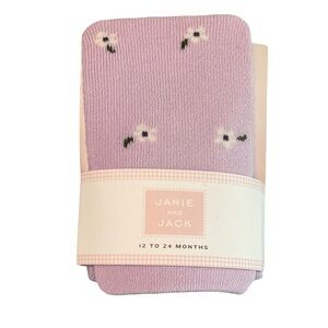 NWT Janie and Jack Enchanted Garden Purple Floral Tights 12-24 months